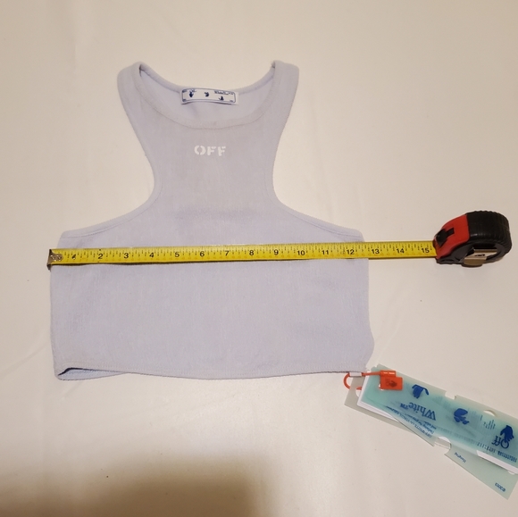 Off-White Ribbed Rowing Cropped Light Blue Top - Picture 8 of 9